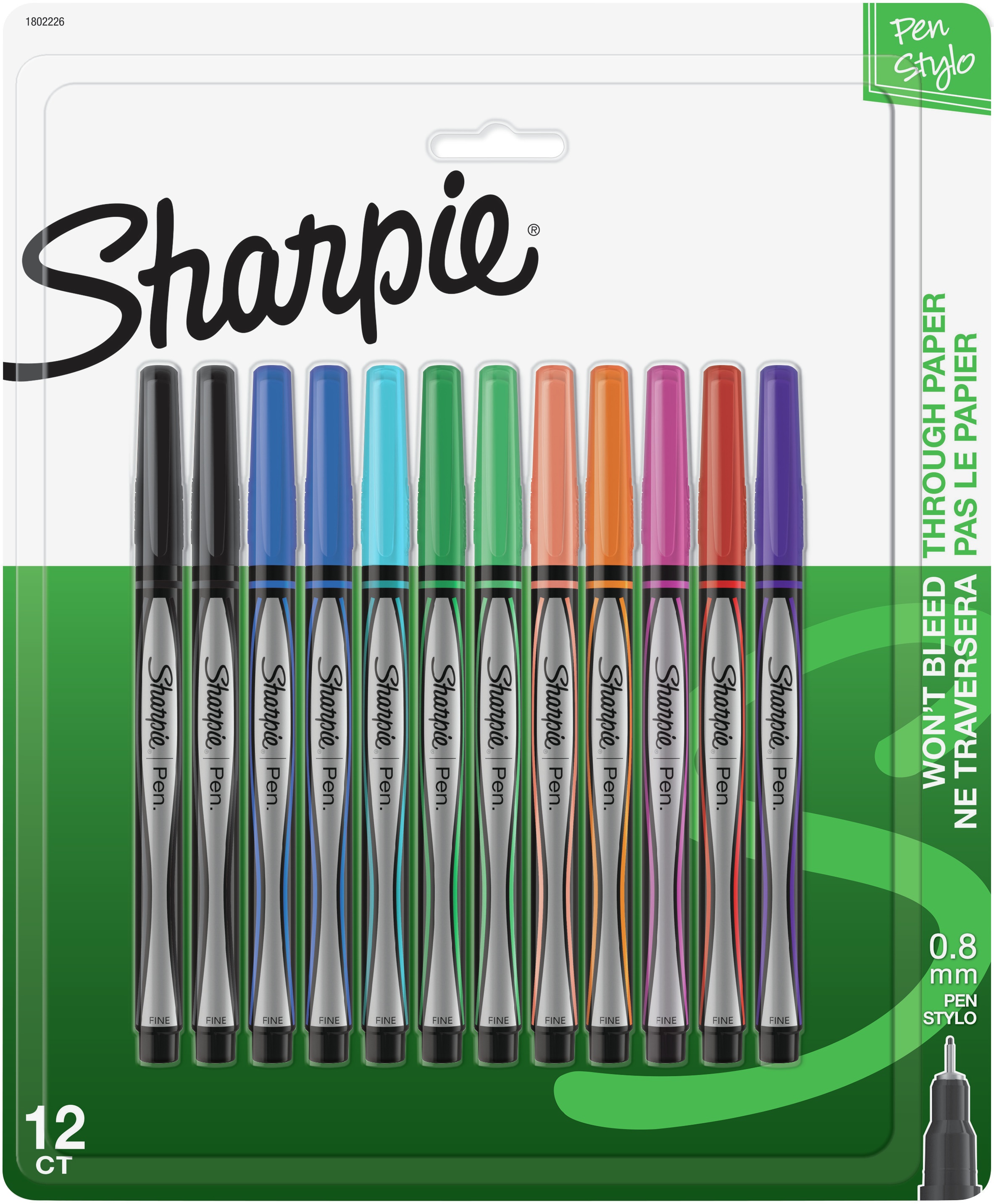Sharpie Pens Stylo Fine 12/PkgAssorted Colors eBay