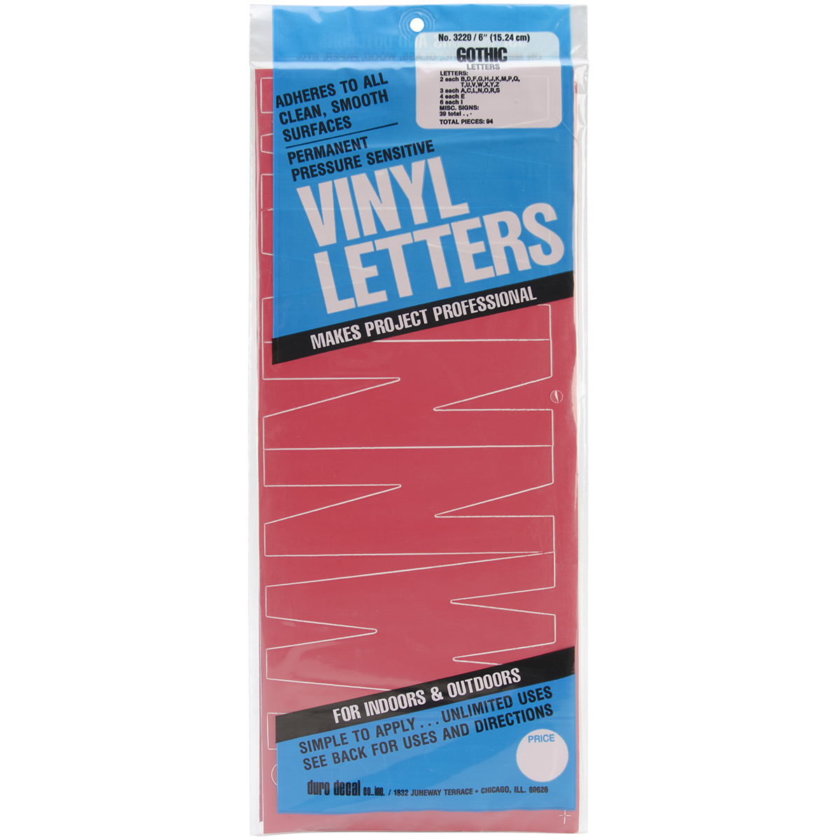 Permanent Adhesive Vinyl Letters 6" 94/PkgRed eBay