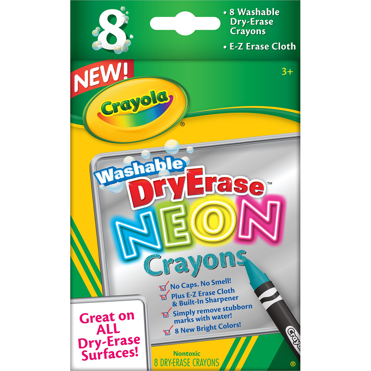 Crayola Washable DryErase CrayonsNeon 8/Pkg eBay
