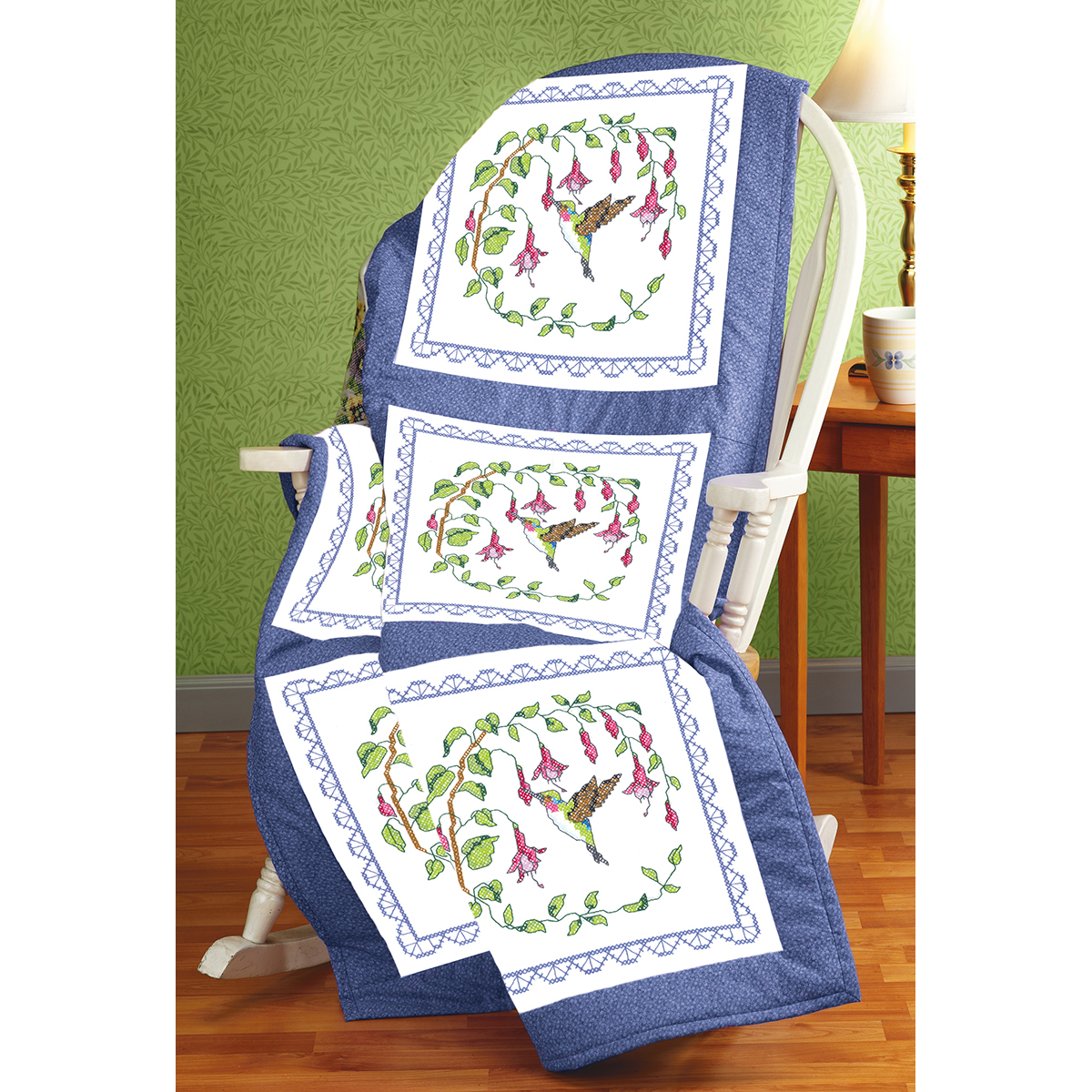 Stamped Cross Stitch Quilt Blocks 18"X18" 6/Pkg-Hummingbird | eBay