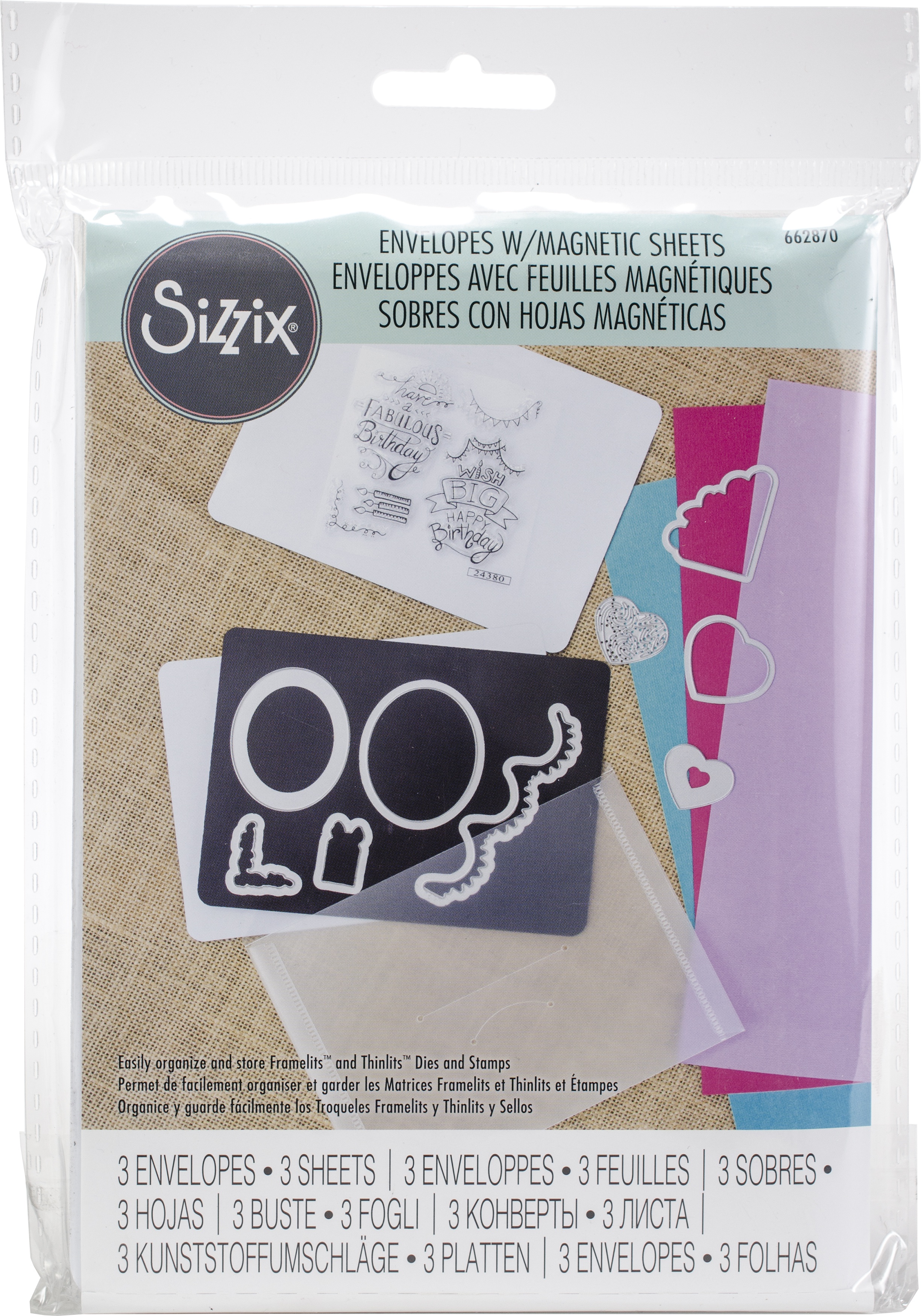 Sizzix Plastic Envelopes W/Magnetic Sheets 5