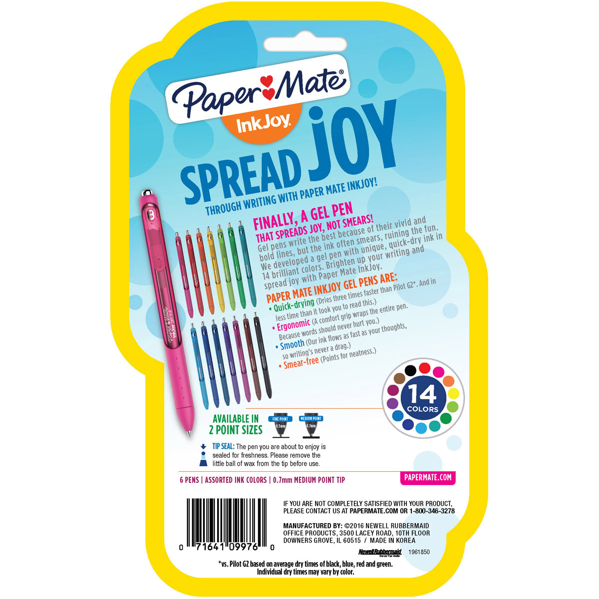 InkJoy Gel Pens .7mm 6/PkgAssorted 71641099760 eBay