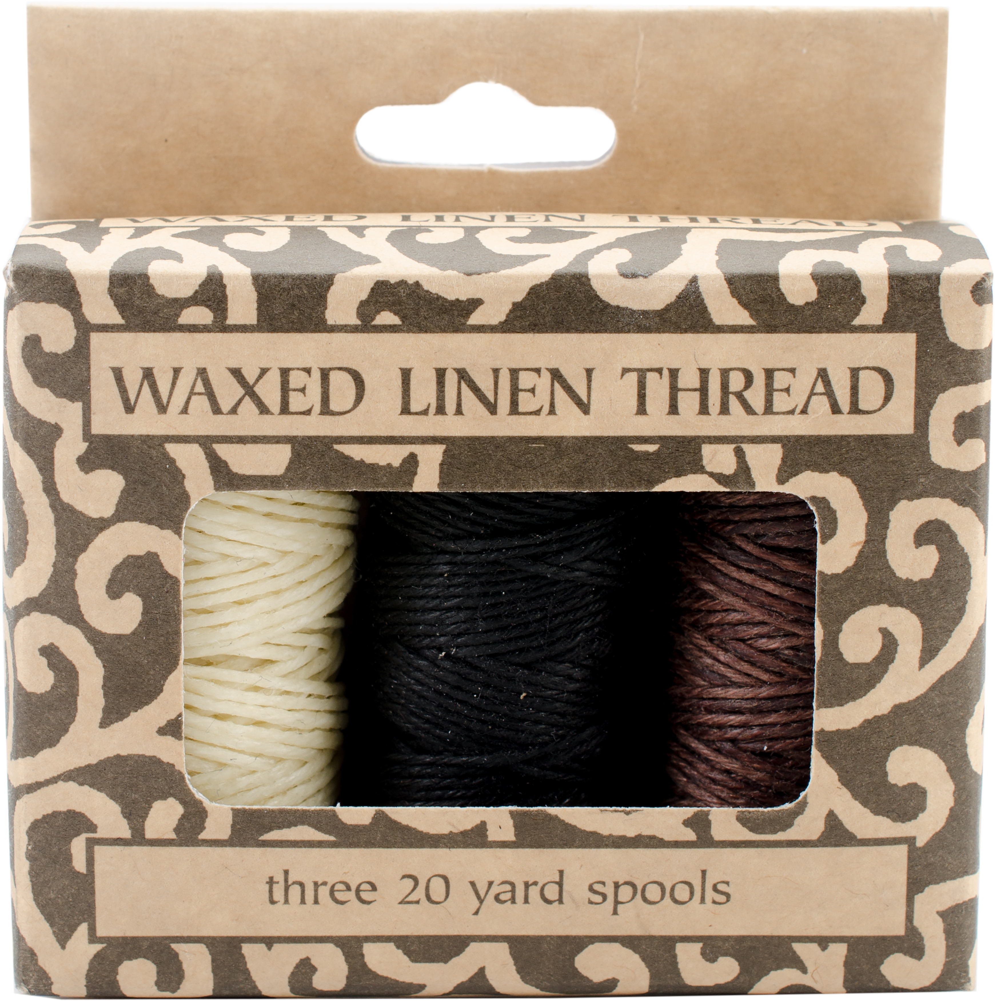 Waxed Linen 5 Ply Thread 3/PkgNatural, Brown, Black; 20yds Each eBay