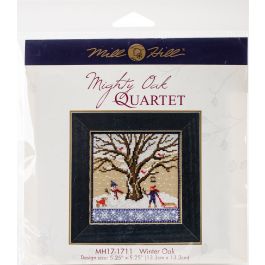 Mill Hill Counted Cross Stitch Kit 5.25"X5.25" Winter Oak (14 Count) - MH171711