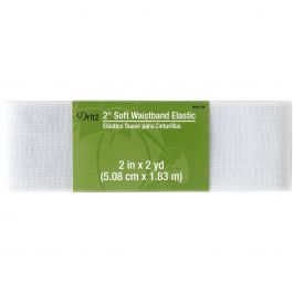 Dritz Soft Waistband Woven Elastic 2"X2Yd White - 9591-WHITE