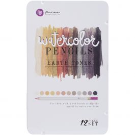 Prima Mixed Media Watercolor Pencils 12/Pkg Earth Tones - WPSET-76738