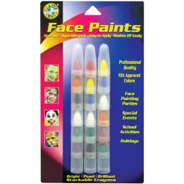 Face Paint Stackable Crayons 18/Pkg Bright, Pearl & Brilliant - 80019