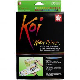 Koi Watercolor Pocket Field Sketch Box - 36 Colors-Assorted Colors