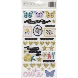 Maggie Holmes Willow Lane Thickers Stickers 70/Pkg Wonderful Phrase/Foam & Cardstock - 344487