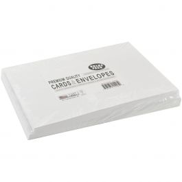 Leader A7 Greeting Cards W/Envelopes (5.25"X7.25") 50/Pkg White - WECS500