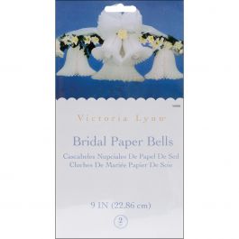 Victoria Lynn Bridal Paper Bells 9" 2/Pkg White - VL0262