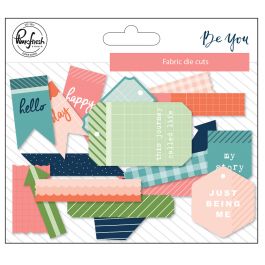 Pinkfresh Fabric Die Cuts 19/Pkg Be You - PFBY918