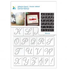 Momenta Adhesive Stencil 6"X8" Script Alphabet - ST-252-25234
