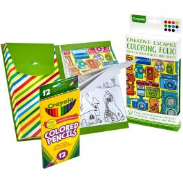 Crayola Coloring Folio W/Colored Pencils & Tablet Travel Set - 1835801