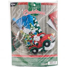 Bucilla Felt Stocking Applique Kit 18" Long The Christmas Drive - 86663