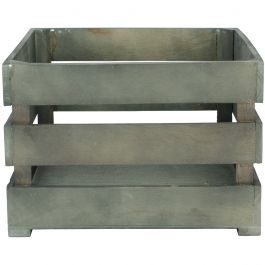 Jillibean Soup Mix The Media Wooden Crate 10.5"X9.75"X6.75" Weathered, No Handles - AC0475