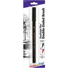Pentel Arts Duopoint Flex(Tm) Double Ended Brush Pen Black Ink - SFW34BPA