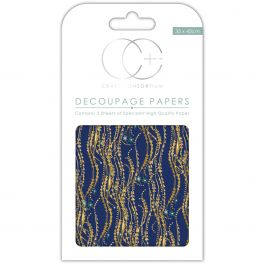 Craft Consortium Decoupage Papers 13.75"X15.75" 3/Pkg Blue Decal - XDECP020