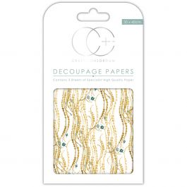 Craft Consortium Decoupage Papers 13.75"X15.75" 3/Pkg White Decal - XDECP022