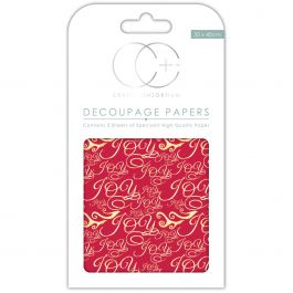 Craft Consortium Decoupage Papers 13.75"X15.75" 3/Pkg Joy Red - XDECP035