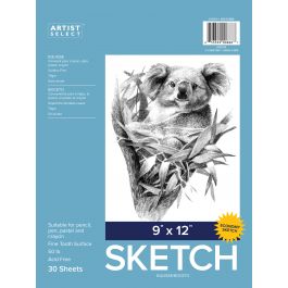 Artist Select Advantage Sketch Pad 9"X12" 30 Sheets - AS030004