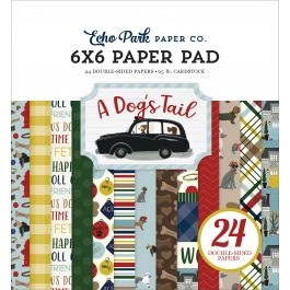 Echo Park Double Sided Paper Pad 6"X6" 24/Pkg A Dog'S Tail, 12 Designs/2 Each - ADT15523