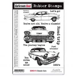 Darkroom Door Cling Stamps 7"X5" Classic Cars - DDRS173