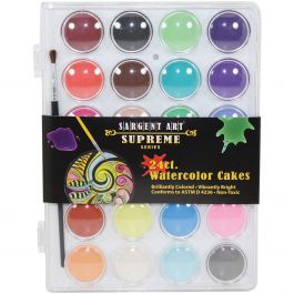 Supreme Series Watercolor Cakes 24/Pkg Assorted Colors - SA238424