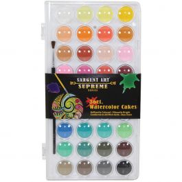 Supreme Series Watercolor Cakes 36/Pkg Assorted Colors - SA238436
