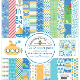 Doodlebug Double Sided Paper Pack 12"X12" 12/Pkg Anchors Aweigh - AA5134