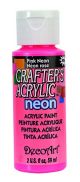 Deco - Crafter's Acrylic Paint - 2 oz. Bottle - Neon Pink