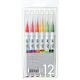Zig - Clean Color Real Brush Marker Set - 12-Color Set