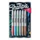 Sharpie Metallic Markers, Gold, Silver, Bronze, Red, Green & Blue   6-Marker Set, Peggable