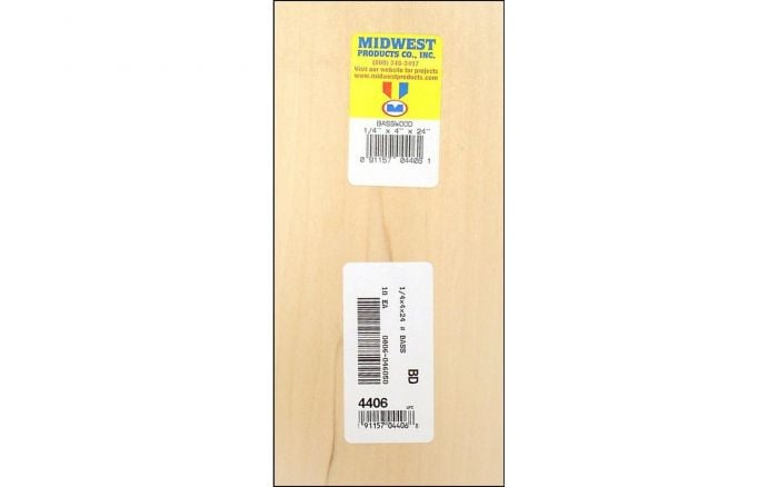 Midwest Basswood Sheets 1/4 x 4 x 24