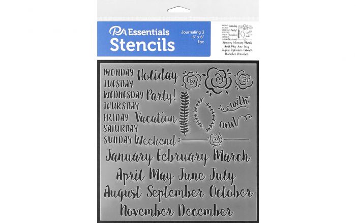 Pa Ess Stencil 6x6 3PC Journaling Collection