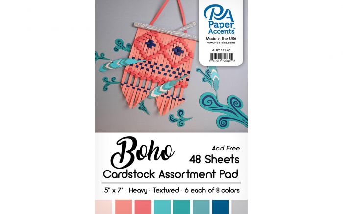 Cardstock Pad 5x7 48pc Boho Assortment