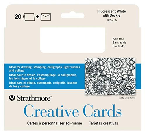 5 x 6.875 Fluorescent White/Deckle Creative Cards 50-Pack Product Catalog: Paper Media, Canvas & Surfaces 