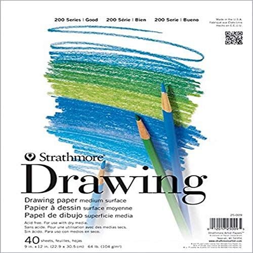 Strathmore - Drawing Paper Pad - 200 Series - 9 x 12 -�?�Tape-Bound, 40  Shts./Pad