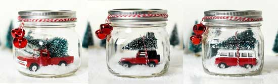 Adorable Christmas Car in a Jar