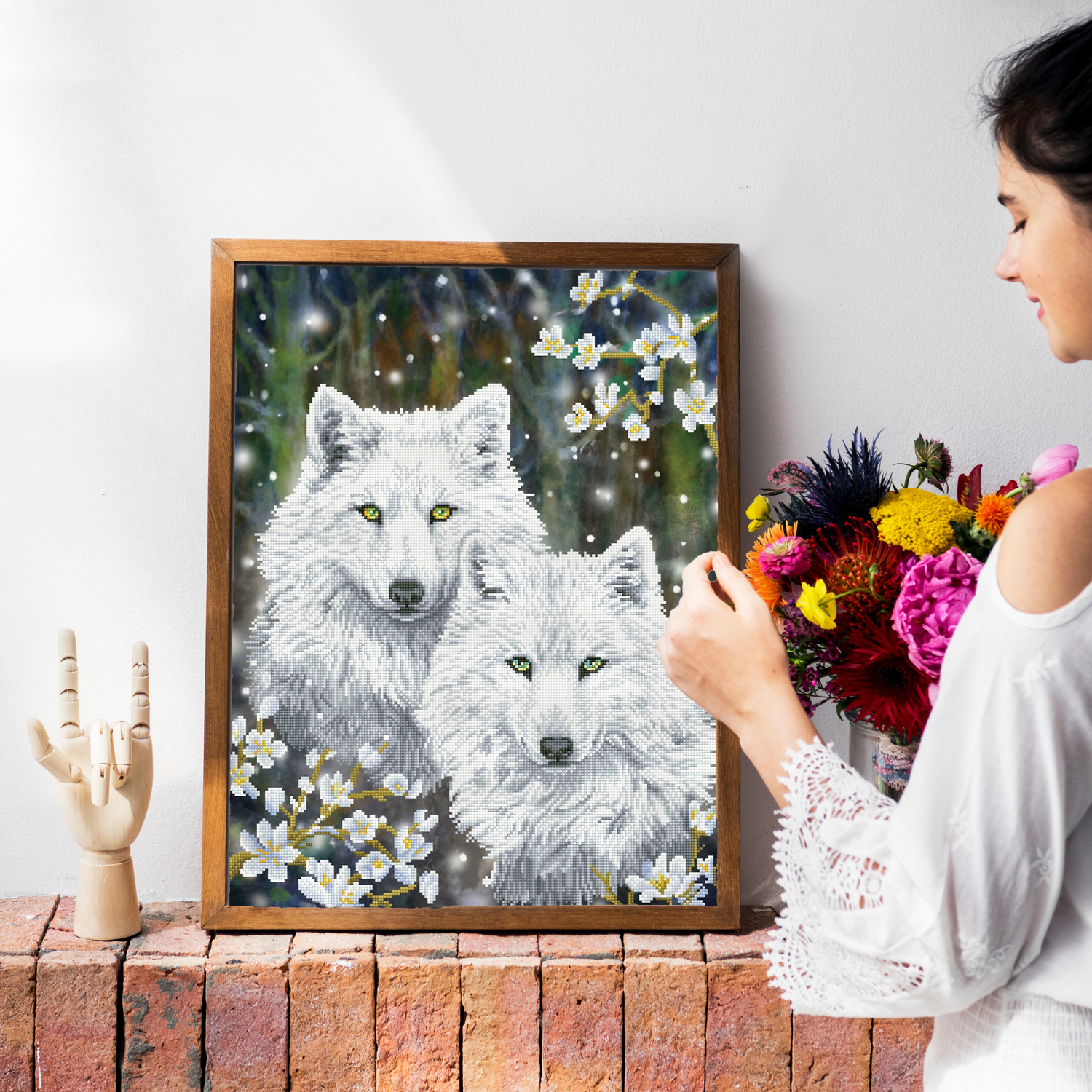 Diamond Dotz Winter Wolves Diamond Painting Kit - Picture 3 of 7