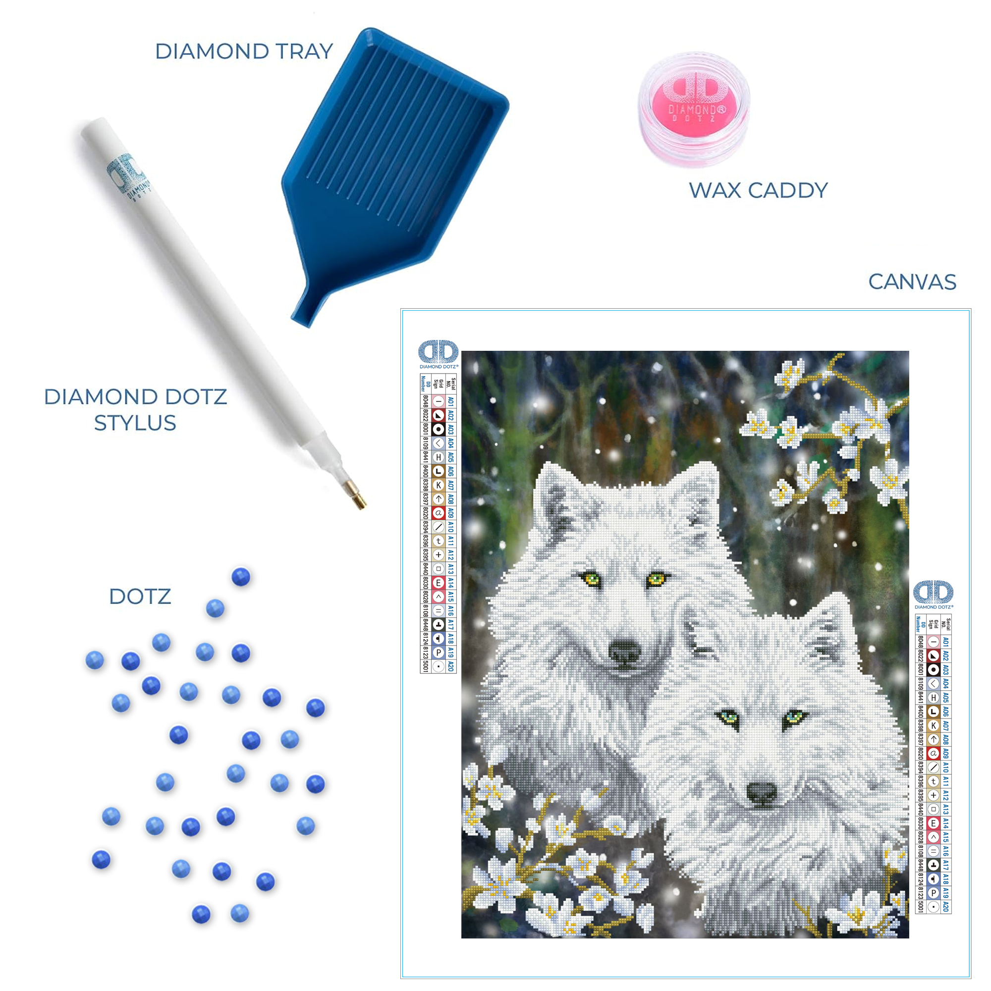 Diamond Dotz Winter Wolves Diamond Painting Kit - Picture 5 of 7