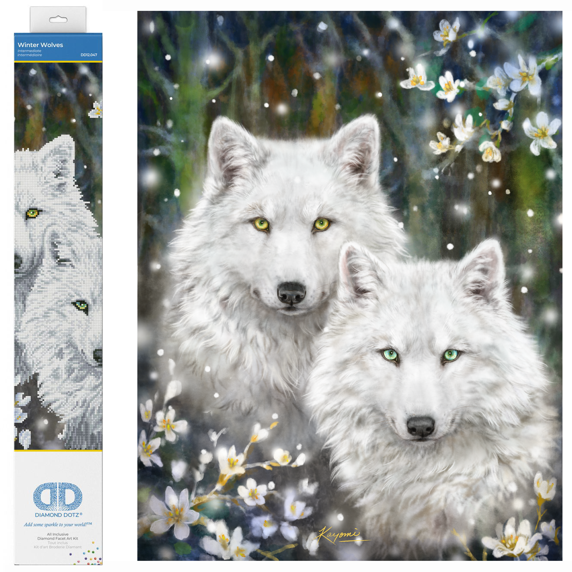 Diamond Dotz Winter Wolves Diamond Painting Kit - Picture 1 of 7